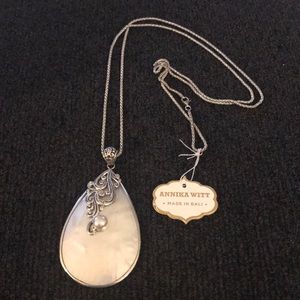 Necklace with sterling silver and shell